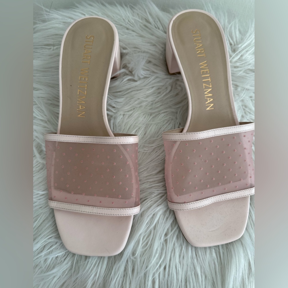 Stuart Weitzman Blush Pink Mesh Heels